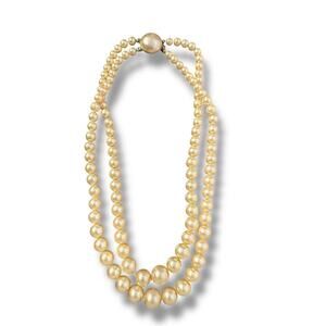 Vintage Richelieu Double Chain Pearl Necklace 14 inch